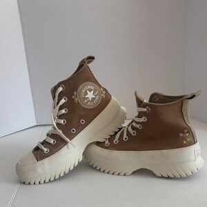 Converse Earthy Brown High-Tops with White Soles